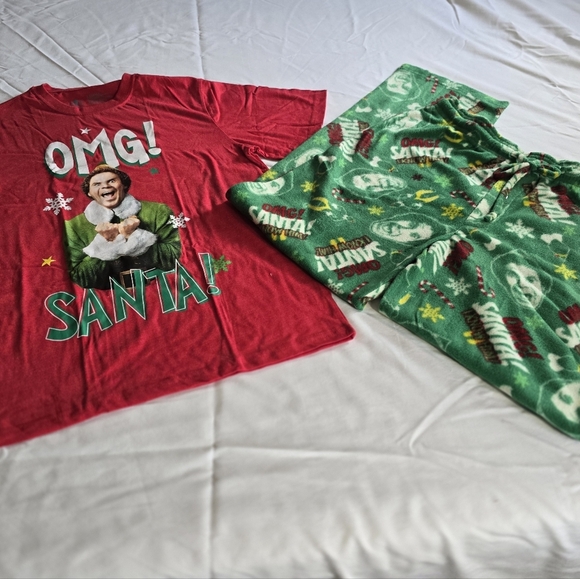 Elf will Ferrell omg santa mens pjs sleepwear pajamas boxed new - Picture 2 of 4